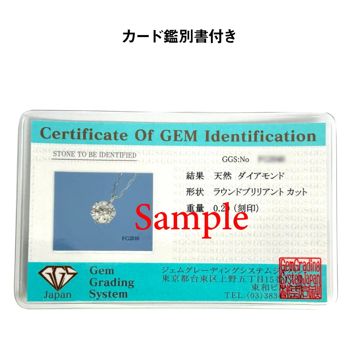 Ｐｔ９００製０．２０ｃｔダイヤモンドペンダント※鑑別書(カード)付 ALPBK202