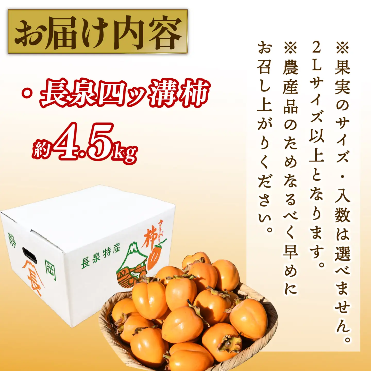 【先行予約】四ッ溝 柿  約4.5kg 数量限定 2026 柿 