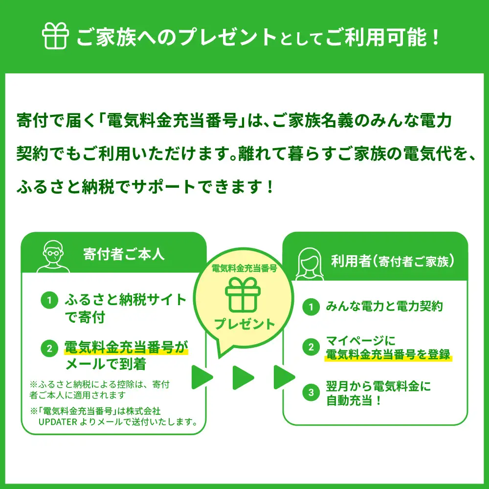 みんな電力 宮崎県産 再エネ電気 3000円分 電気料金お支払いサポート 電力 お礼の電気 電気代 CO2排出量ゼロ