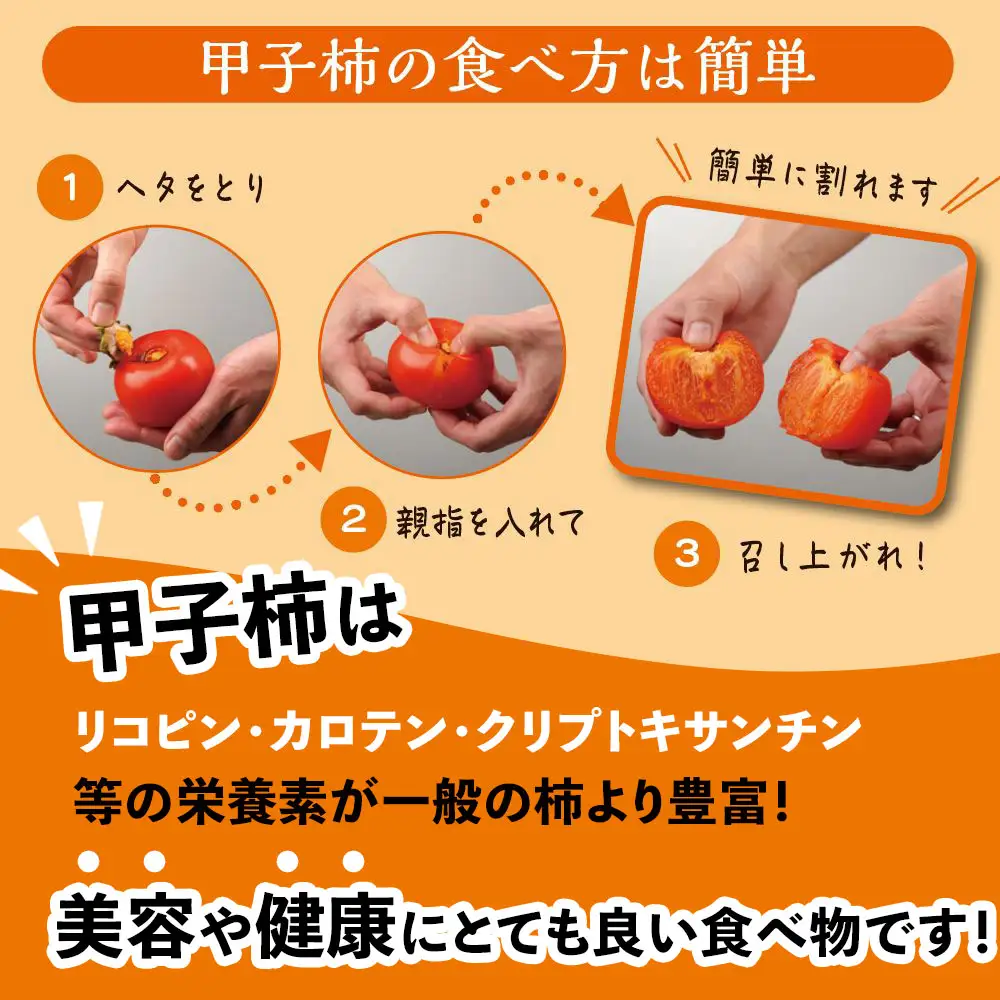 fn-80-001 甲子柿 4個 《10月中旬頃から順次発送予定》 甲子柿の里生産組合
