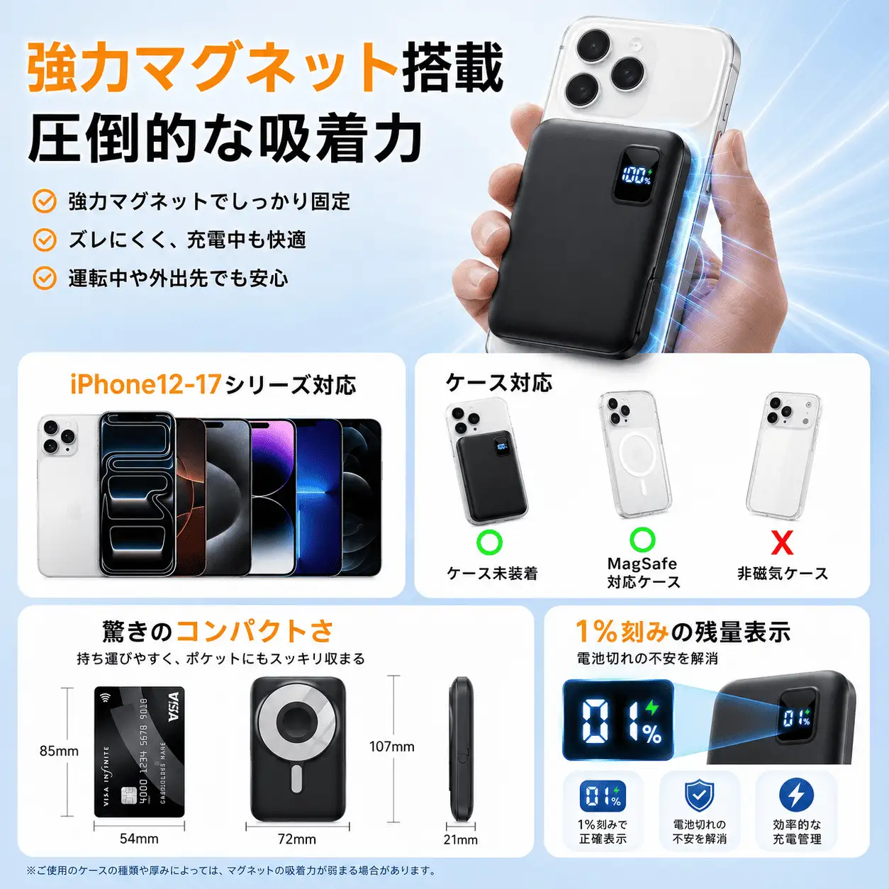 半固体モバイルバッテリー　ブラック