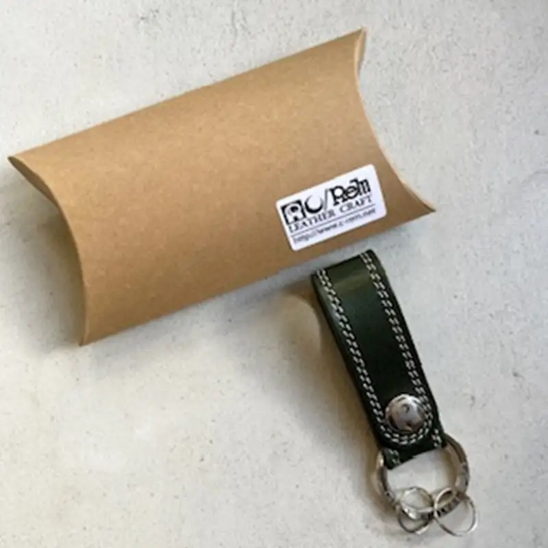 革小物 キーホルダー（グリーン）レザー製品 革製品