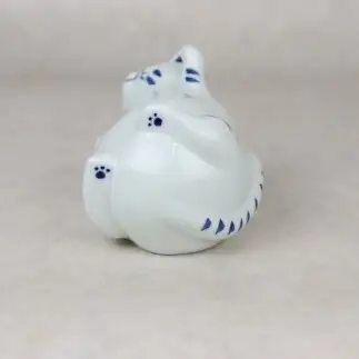 有田焼 笑いネコ 置物【大慶】 ねこ 猫 幸運 福 かわいい 玄関 商売繁盛 家内安全 ci084
