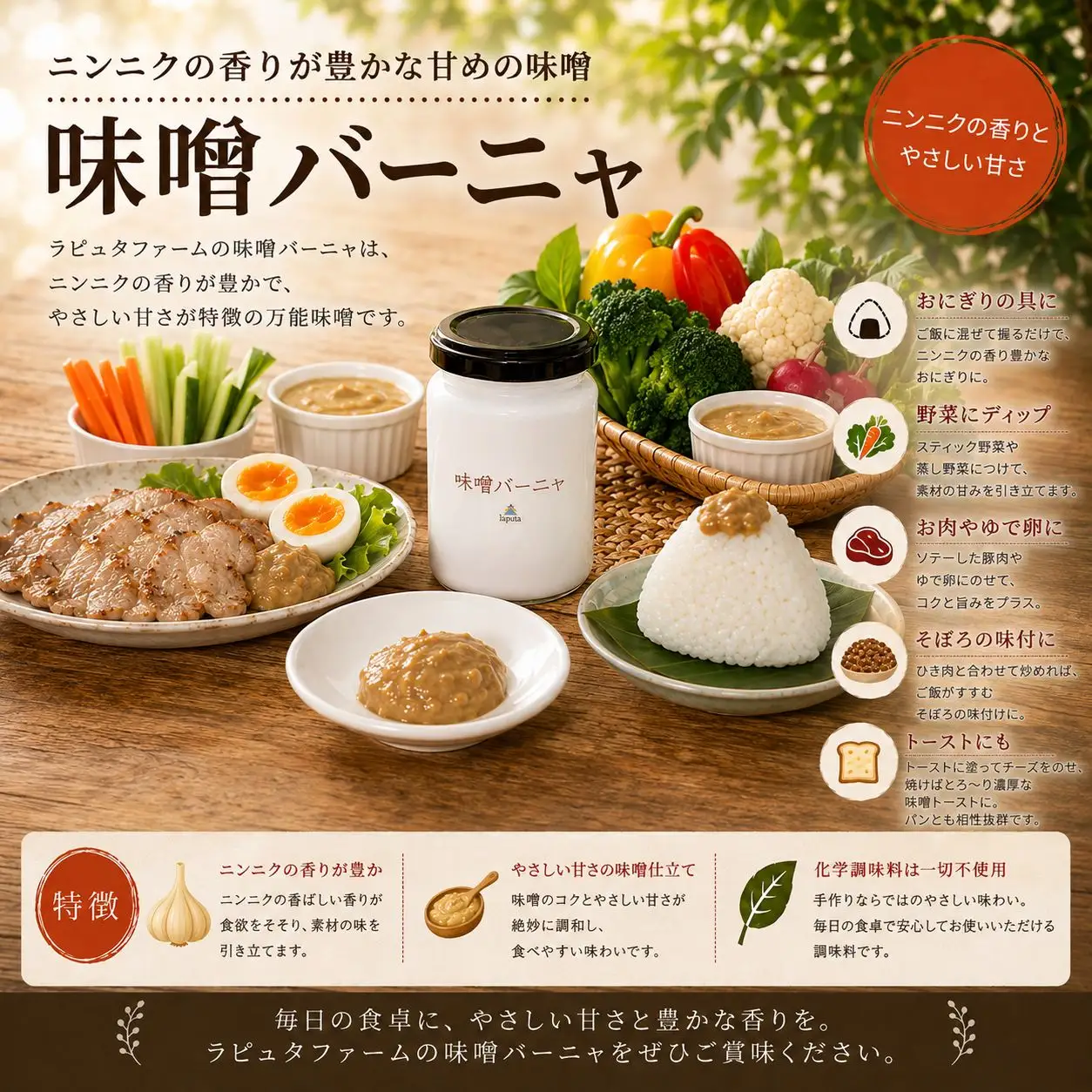 果樹園レストラン ラピュタファーム 人気の味噌3種セット｜RPT 味噌