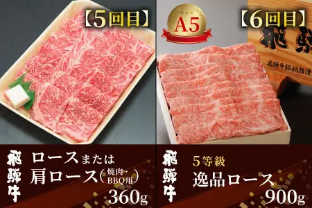 飛騨牛 満喫定期便 全6回 すき焼き しゃぶしゃぶ ステーキ 焼肉 BBQ ロース 肩ロース ロースステーキ サーロインステーキ 切り落とし 贅沢 贈り物 6ヶ月 定期 おすすめ 選べる 人気 飛騨 牛 肉 和牛 黒毛和牛 ブランド牛 養老ミート