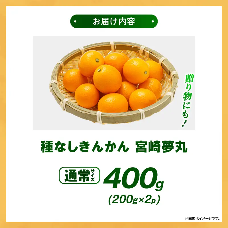 【先行予約】種なし きんかん「宮崎夢丸」 400g 数量限定 種無し 果物 フルーツ くだもの 柑橘 金柑 プレミア おすすめ パック ギフト 贈り物 贈答 おやつ スイーツ デザート 糖度が高い 常温 産地直送 宮崎県 綾町 送料無料【JA綾町】_A0114-2601