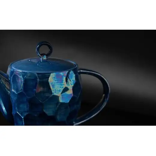 ＜NYが認めた逸品＞  有田焼 麟 Lin NY Blue ティーセット 3点セット (ポット1個 カップ2個) 【金照堂】 食器セット ティーセット bj087