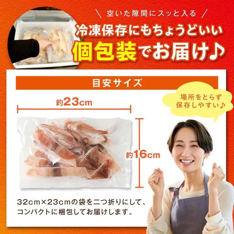 島根県産スルメイカ一夜干しカット済 計1kg（小分け200gｘ5袋） 【005_0146】