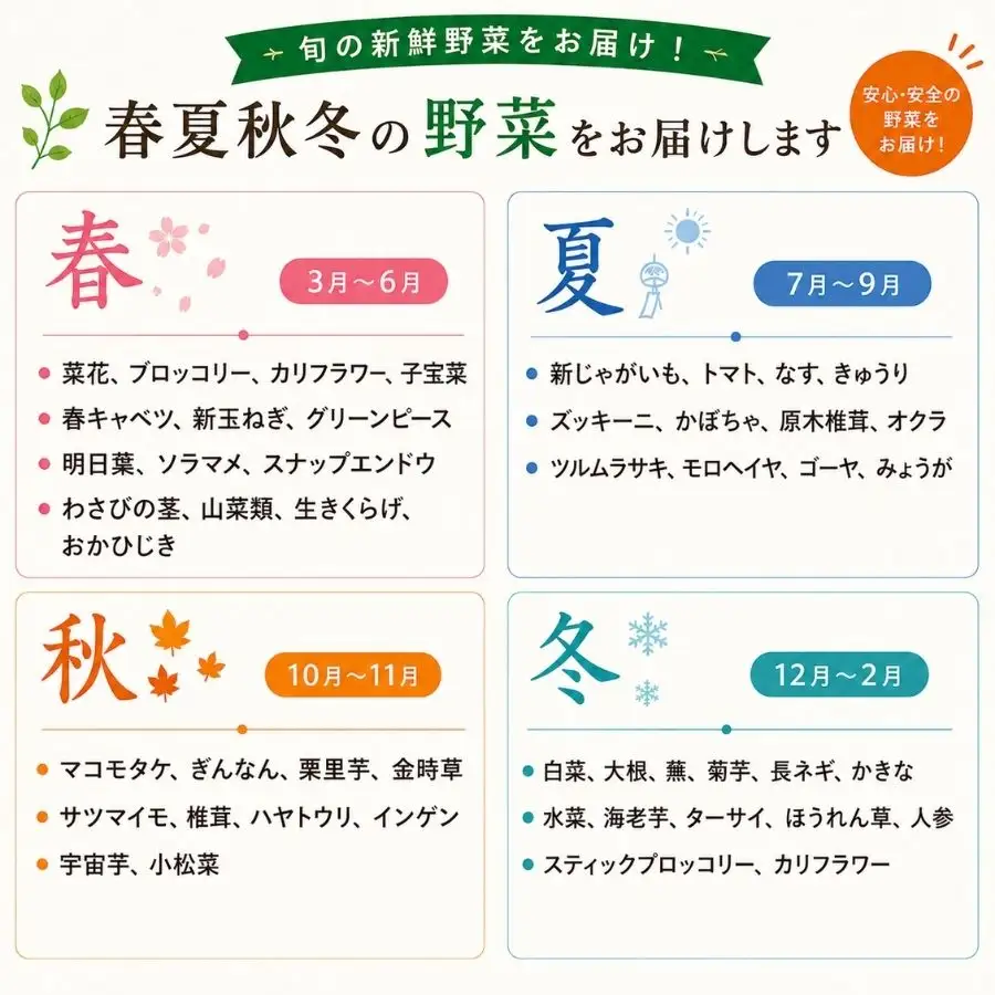 季節の野菜セット 2回 野菜定期便