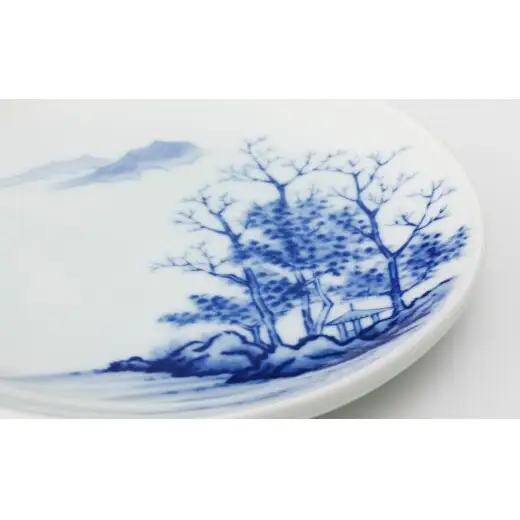 有田焼 絵変山水 銘々皿揃【深川製磁】食器 器 うつわ 和食器 銘々皿 取り皿 小皿 伝統工芸 染付 手描き 山水画 有田山水 セット aa062