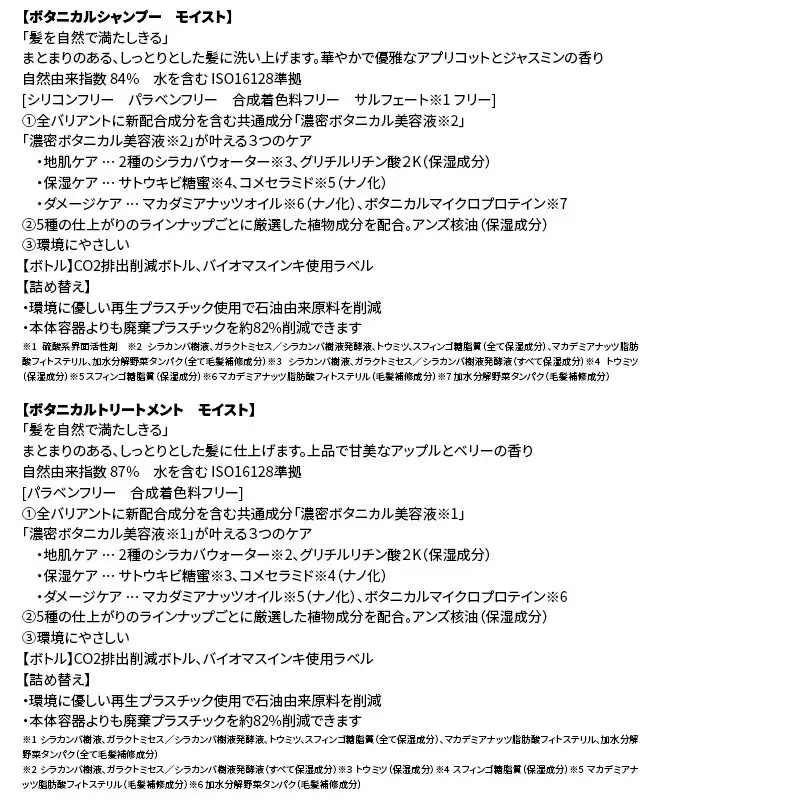 BOTANIST ボタニスト ボタニカル シャンプー＆トリートメント【セット】 【モイスト】（詰替）各4セット