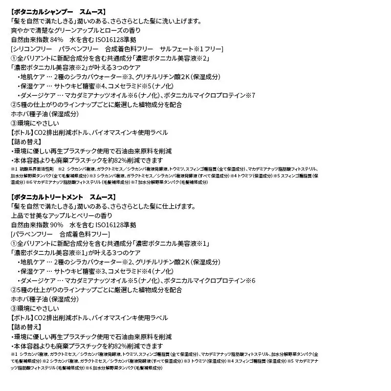 BOTANIST ボタニスト ボタニカル シャンプー＆トリートメント【セット】 【スムース】（詰替）各4セット