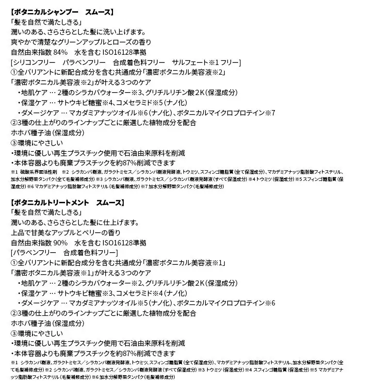 BOTANIST ボタニスト ボタニカル シャンプー＆トリートメント【セット】 【スムース】 （大容量詰替）2セット