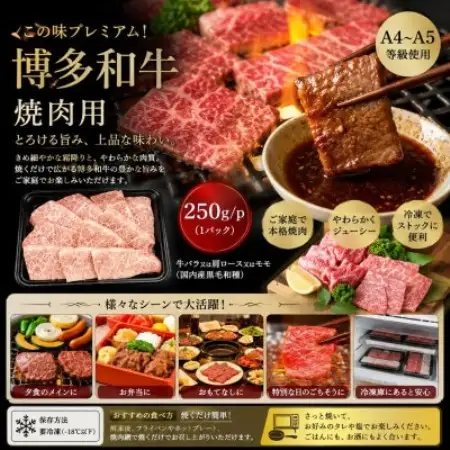 この味プレミアム!【A4～A5】博多和牛焼肉用　250g/p(大野城市)【配送不可地域：離島】【1770972】