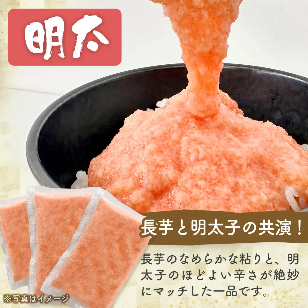 冷凍ネバリスターとろろパック(プレーン)+冷凍長芋とろろパック(プレーン＋明太＋味付)　4種 各50g×5個【長芋 ネバリスター とろろ 粘り 冷凍 小分け パック 味付 個包装 簡単 便利 贈り物 贈答 ギフト 青森県 東北】【02402-0663】