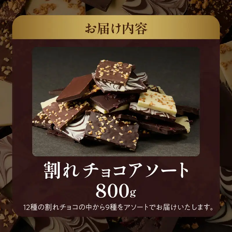 割れチョコアソート　おまかせ9種　800g 〔Dw134〕