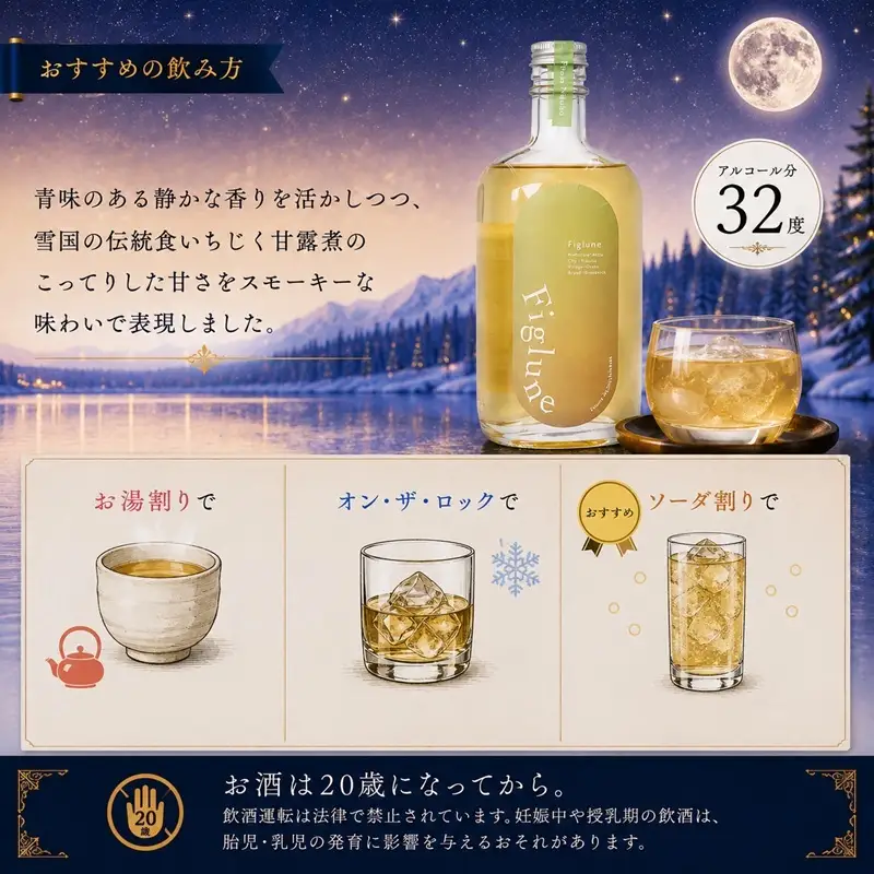 いちじくリキュールFiglune（フィグルネ）500ml×1本 リキュール いちじく 酒 お酒 アルコール ロック 水割り ソーダ割り お湯割り