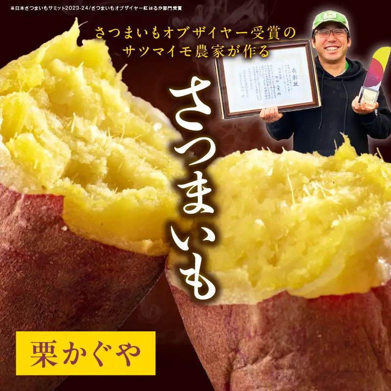【先行予約】さつまいもオブザイヤー2部門で全国1位のさつまいも農家がつくるサツマイモ3種食べ比べセット（紅はるか・ふくむらさき・栗かぐや）計約10kg