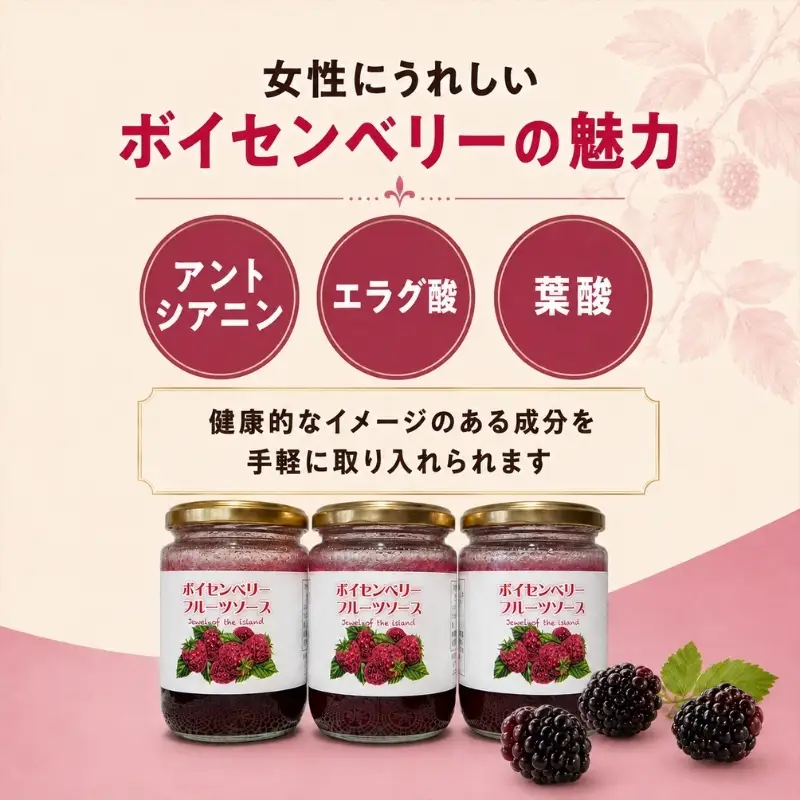 小豆島で獲れた女性に嬉しい効果がたっぷり！ボイセンベリーソース3個セット フルーツソース ボイセンベリー セット ギフト 贈り物