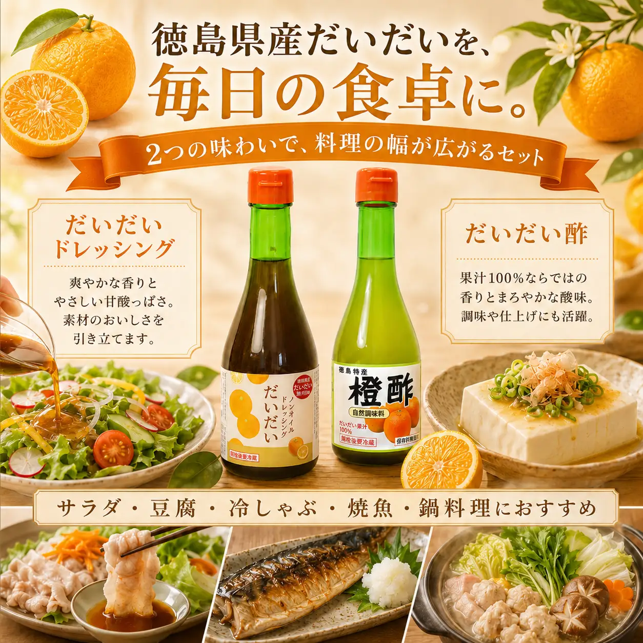 ドレッシング だいだい酢 2本 セット