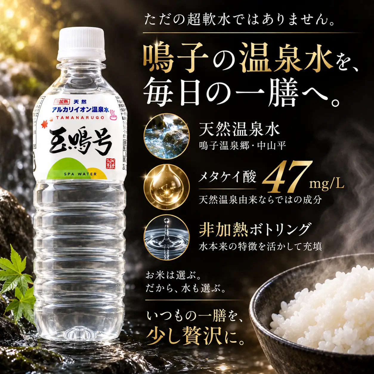 玉鳴号【定期便6回】｜宮城県鳴子温泉の天然アルカリイオン水 500ml×24本 | bi-tng-500-24-t6