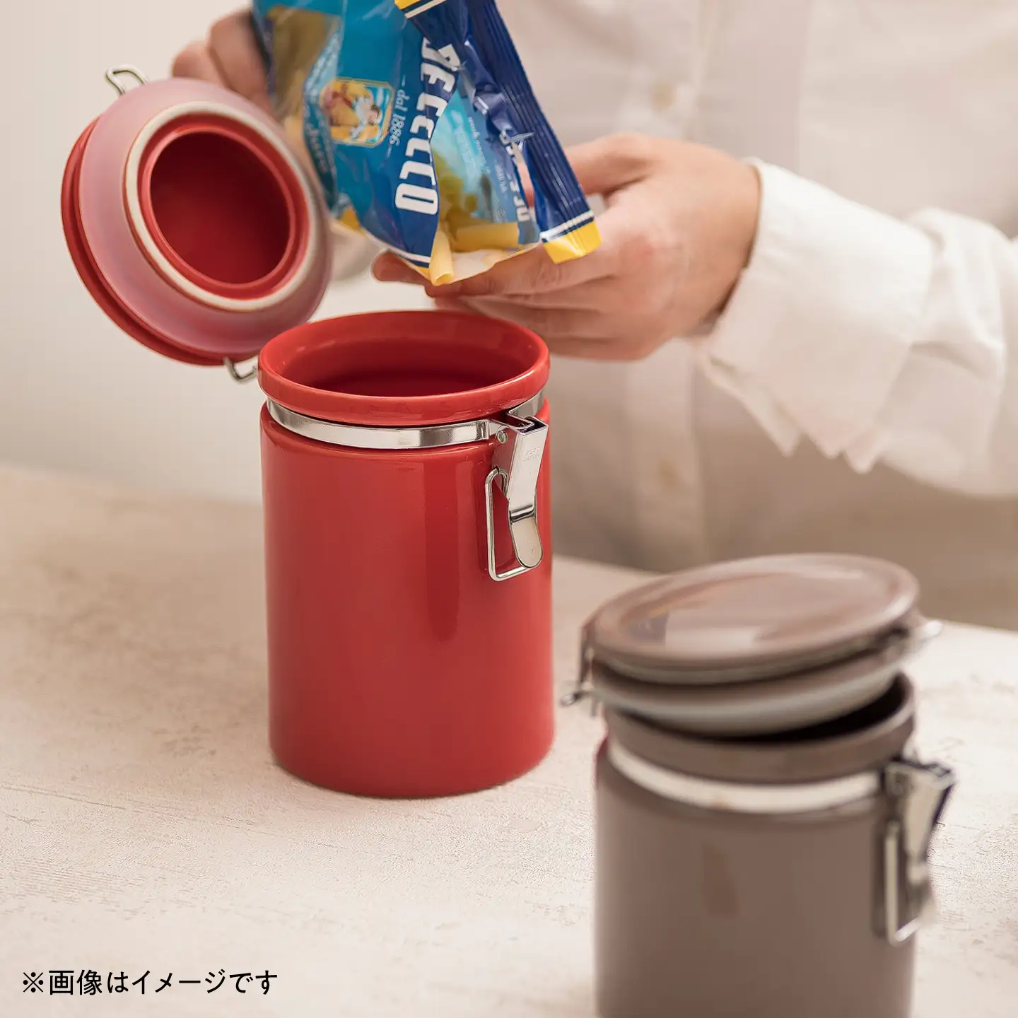 美濃焼】 コーヒーキャニスター 150 シルバーリング スチールグレー