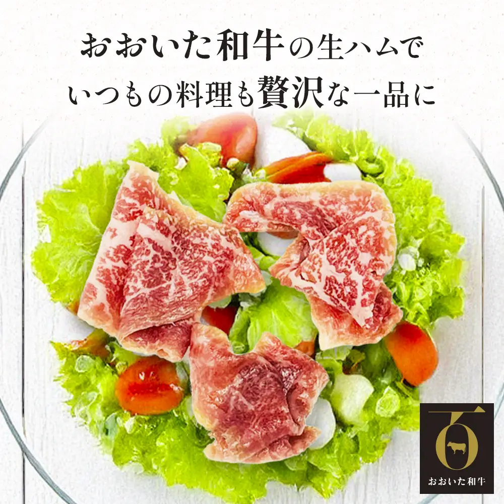 おおいた和牛 生ハム 2400g 50g × 4個 12ヶ月 定期便 国産黒毛和牛 牛肉 もも肉 国産 小分け おかず おつまみ 冷凍 大分県 大分 玖珠町 玖珠