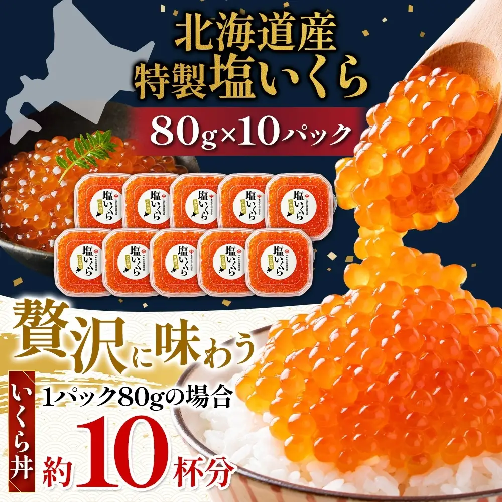 【先行予約】 塩 いくら 80g×10 イクラ 【BK】