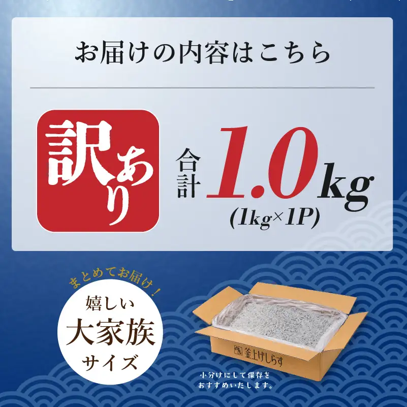 訳ありしらす 1kg | 米 に合う 釜揚げしらす 【NKT007】