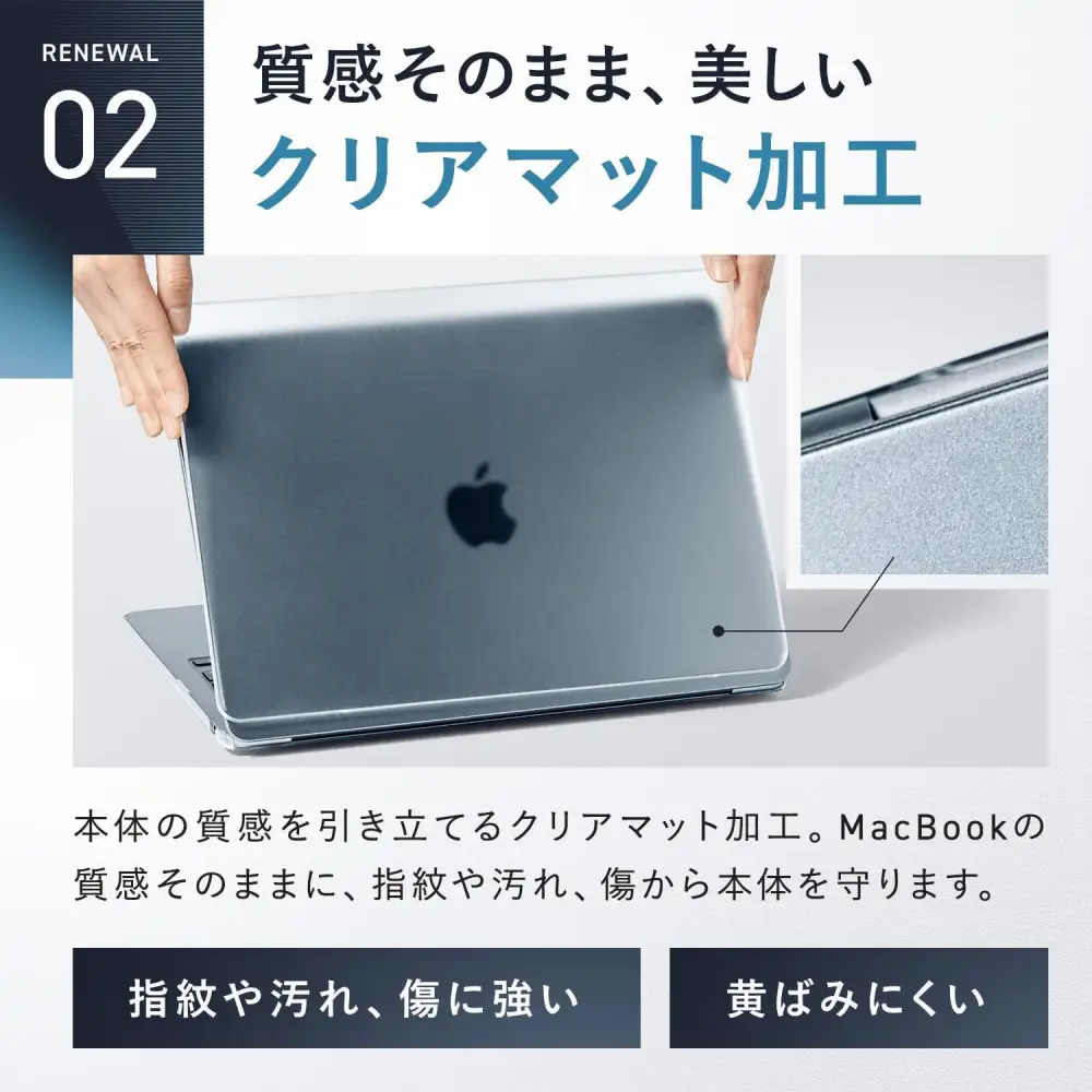 【堺市企画】Macbook カバー Air13inch M2～M5 スカイブルー HOGOTECH