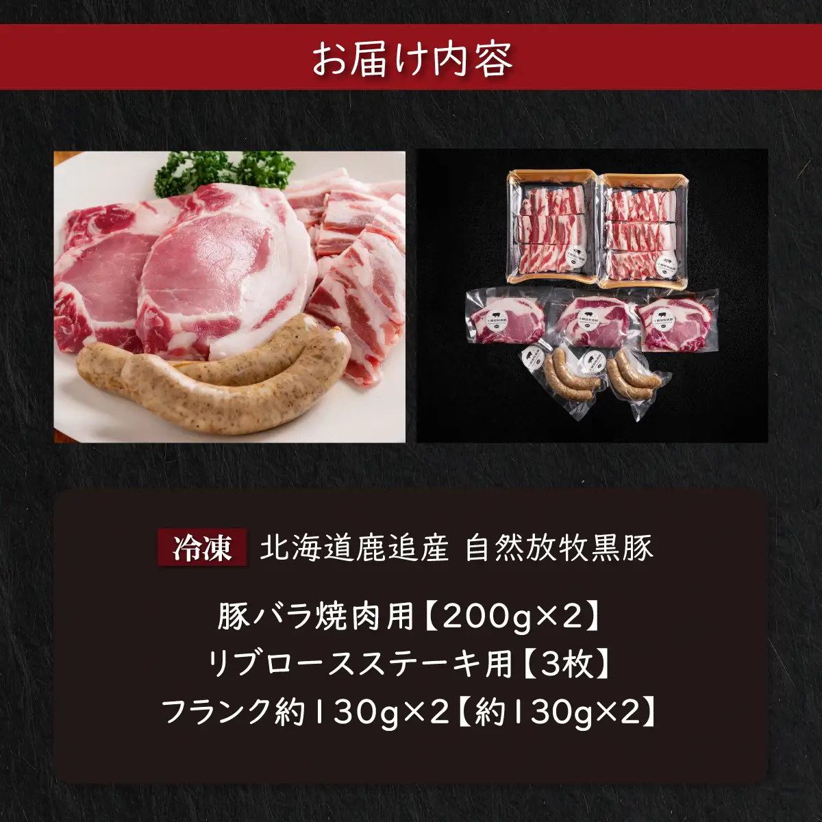 黒豚のロースステーキ肉とソーセージの焼肉用セット SKN080