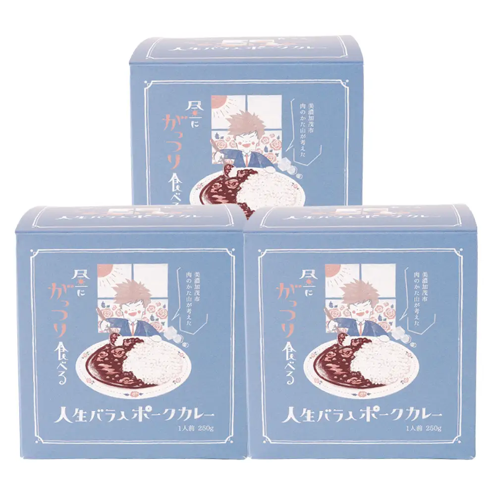 昼にがっつり食べる人生バラ入ポークカレー 250g （ 3個セット ） 計750g