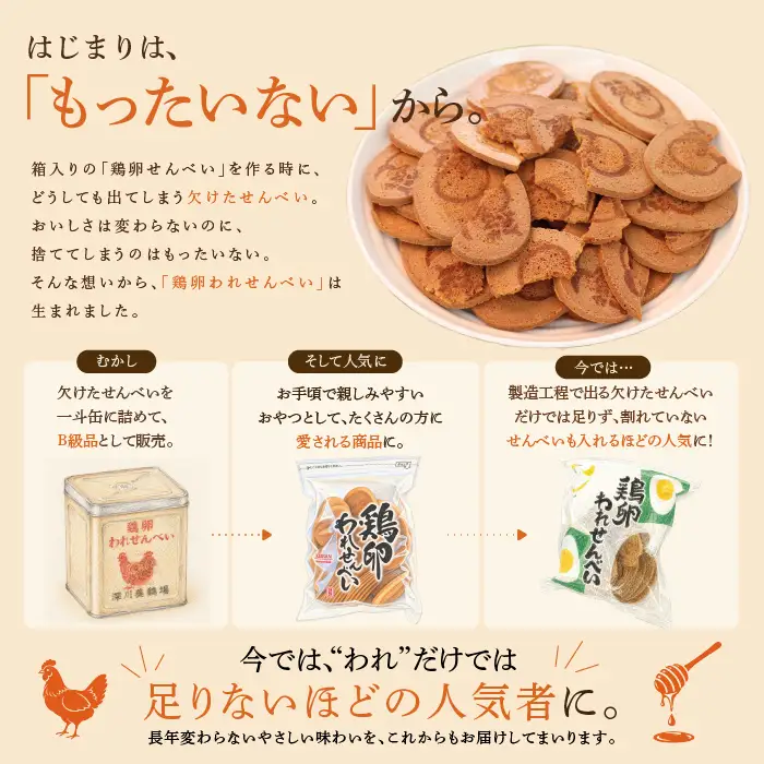 ふかわの鶏卵われせん 140g×2袋｜平飼い卵使用 サクッと軽い口どけ せんべい お菓子(10188)