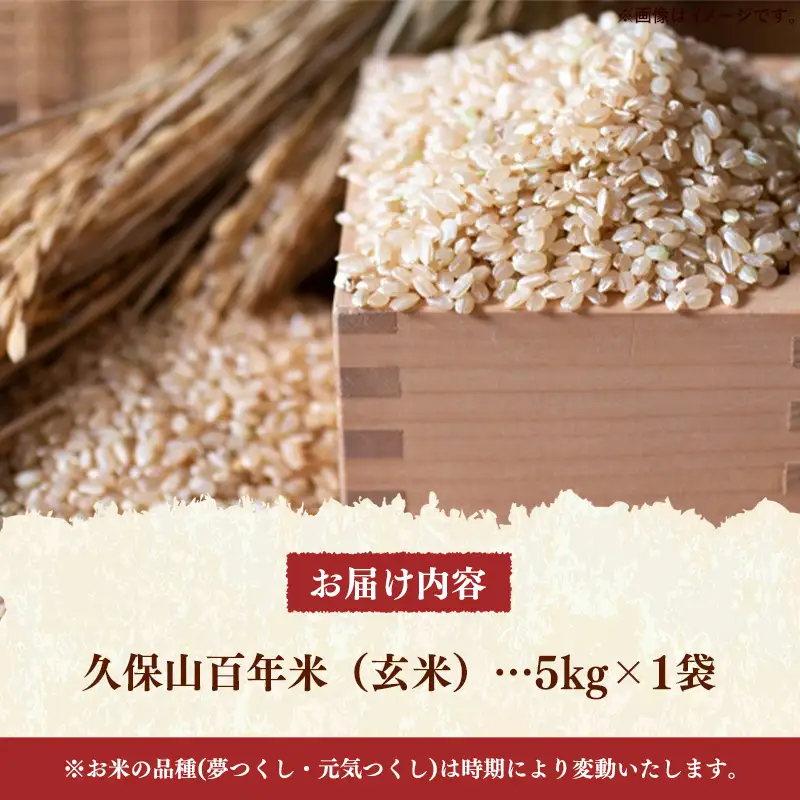 令和8年産【先行予約】久保山百年米 特別栽培米 玄米 5kg 夢つくし/元気つくし【玄米 お米 米 ご飯 ごはん ブランド 元気つくし 夢つくし 農家直送 小分け 福岡県 筑前町 BT053】