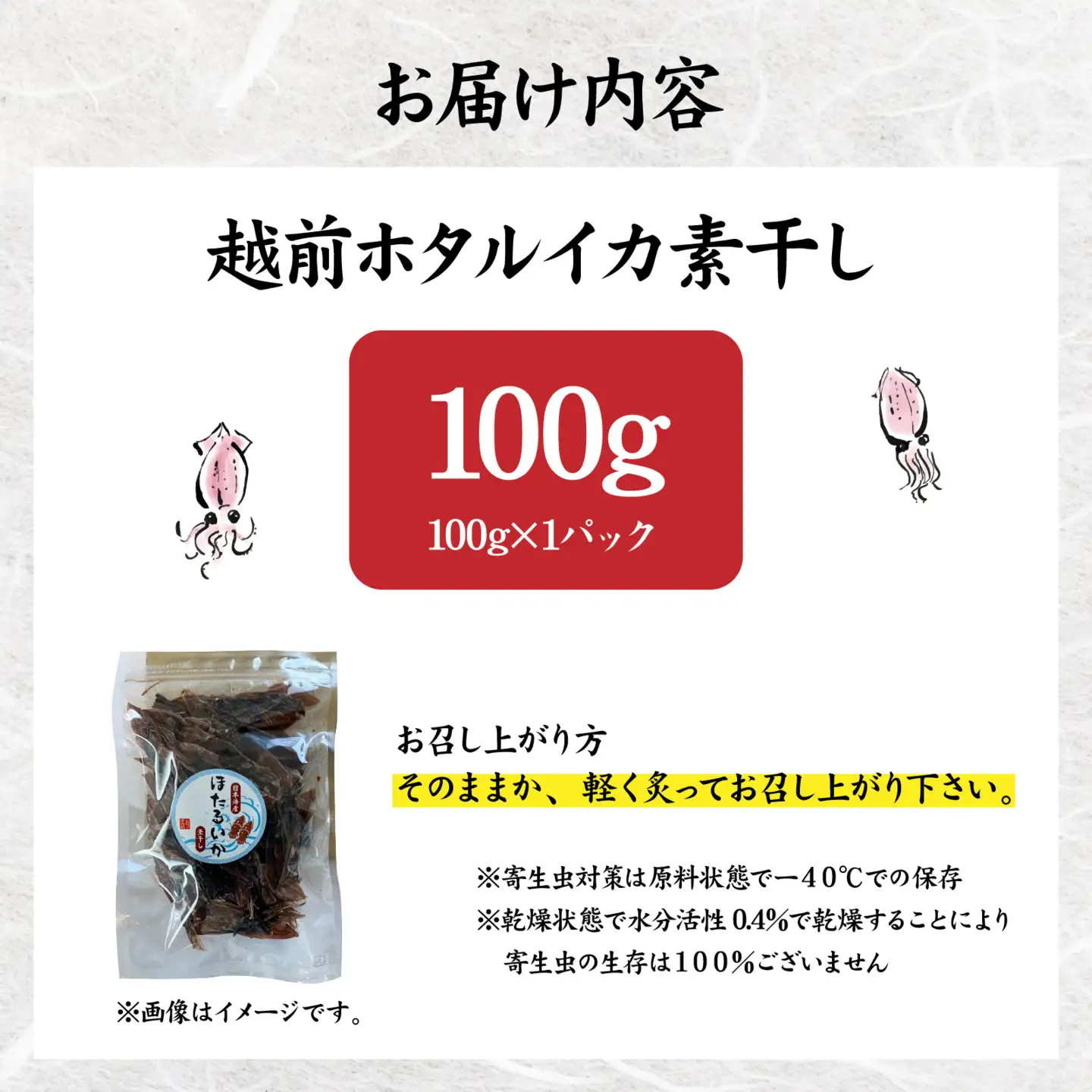 越前ホタルイカ素干し 100g [A-089001] | ほたるいか