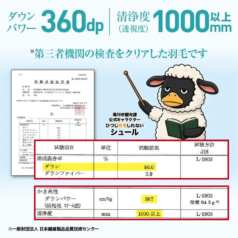 羽毛布団 Royalシリーズ ホワイトダックダウン85% 本掛け 冬用【セミダブル】360dp以上 ホテル仕様 完全国内生産 北海道滝川市