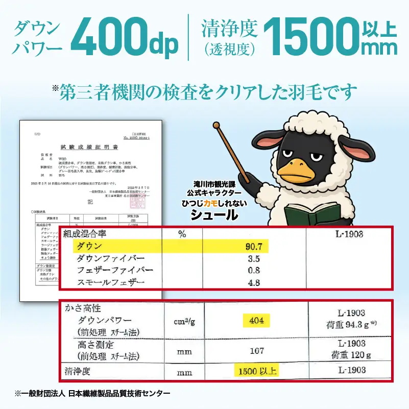 羽毛布団 Royalシリーズ ホワイトグースダウン90% 本掛け 冬用【セミダブル】400dp以上 ホテル仕様 完全国内生産 北海道滝川市