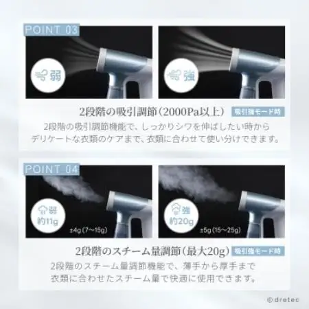 ドリテック 吸着スチームアイロン 「スイピタ」 ブルー IR-102BL【配送不可地域：離島・沖縄県】【1782324】