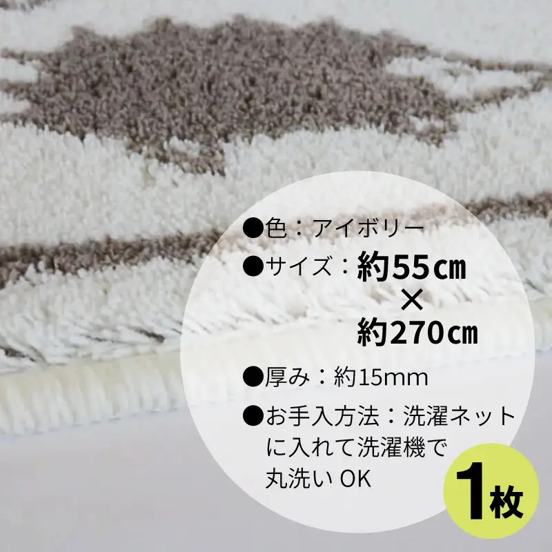 北欧柄 キッチンマット ラグマットタイプ（ハリネズミ） 55×270cm 抗菌防臭 SEK 織人しきもの屋工房