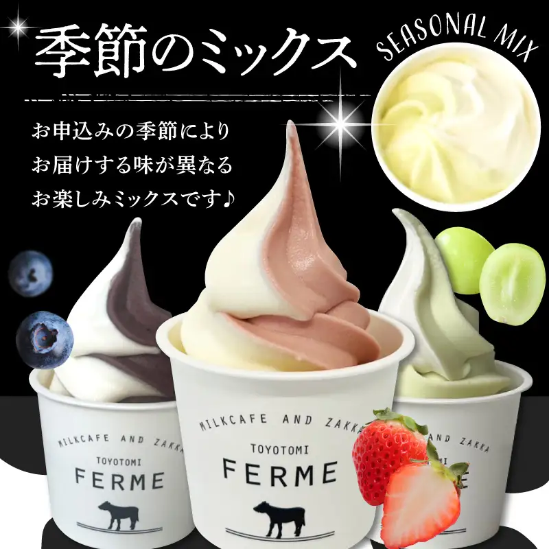 とよとみ牛乳ソフトクリーム パーティーサイズ 季節のミックス 1L×1個 訳あり