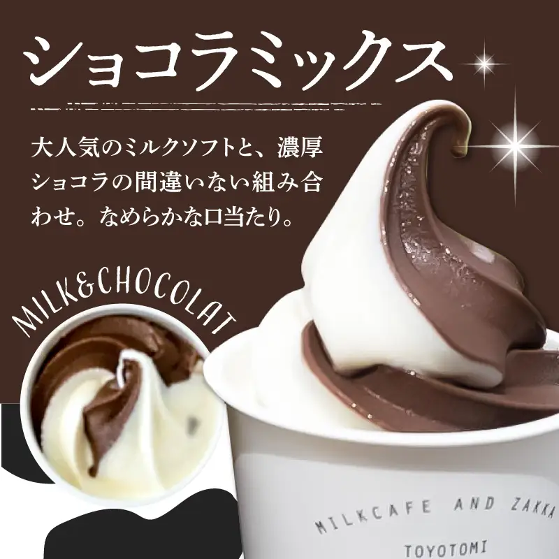 とよとみ牛乳ソフトクリーム パーティーサイズ ショコラミックス/季節のミックス 各1個1L（計2L）訳あり