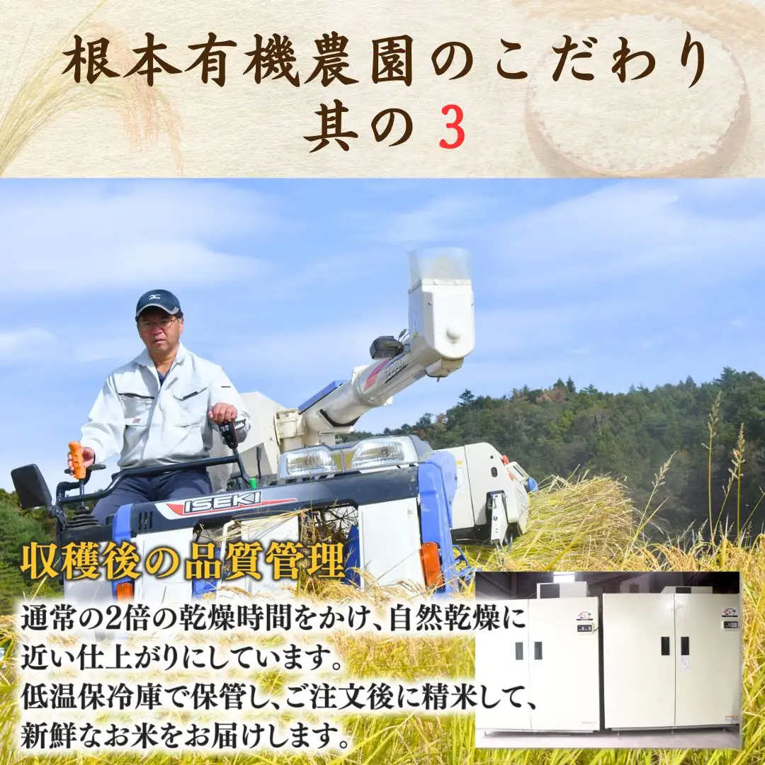 玄米 JAS有機 コシヒカリ 2kg 令和7年産 | 根本有機農園
