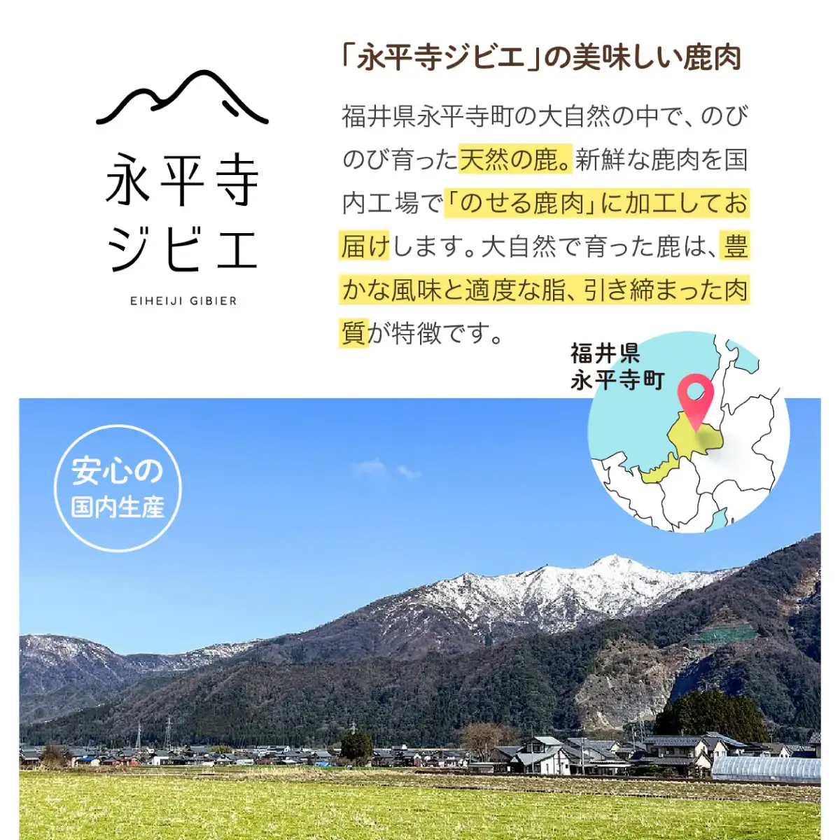 永平寺ジビエ　のせる鹿肉 ３個 [A-036007] / ご飯のお供 ジビエ 鹿肉 瓶詰め 鹿肉塩だれ 永平寺土産 ジビエおつまみ 鹿肉高タンパク 国産ジビエ珍味 鹿肉アレンジ 福井ふるさと納税