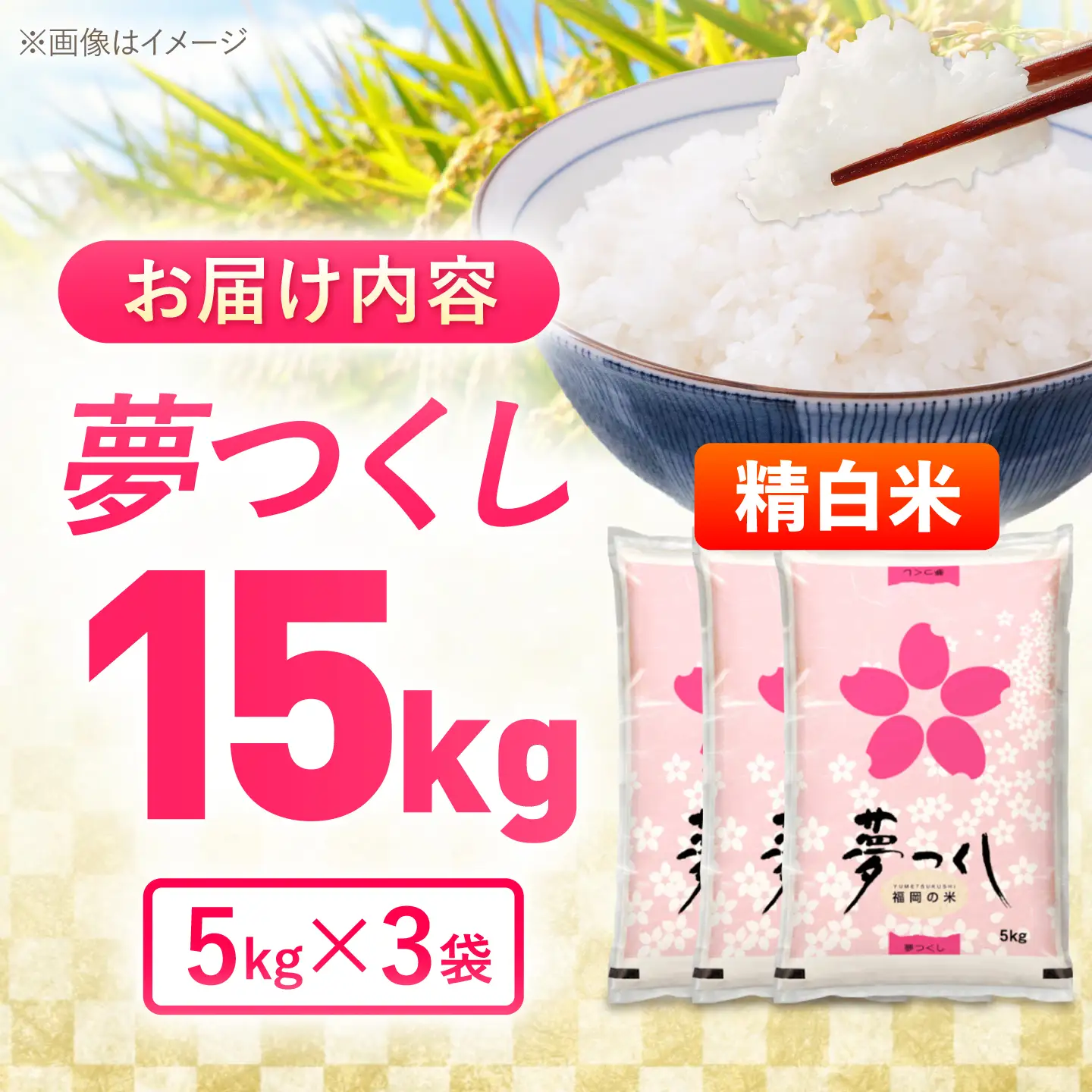 夢つくし精米15kg《築上町》【酒見食品工業株式会社】 米 こめ 白米[ABER003]