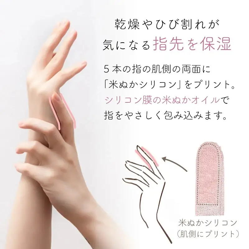 NUKATO ハンドケア 手袋 指先 シリコン付 保湿 乾燥肌 日本製  鈴木靴下：オレンジ 