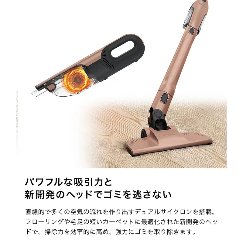 Shark 充電式サイクロンスティッククリーナー ライトコーラル CH966JLC【289001-2】