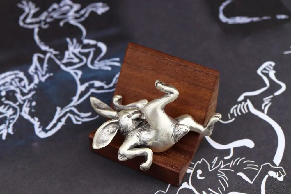 【縄文アクセサリーDo_goods】SILVER925製 鳥獣戯画のうさぎオブジェ　700-209  [5839-8594]