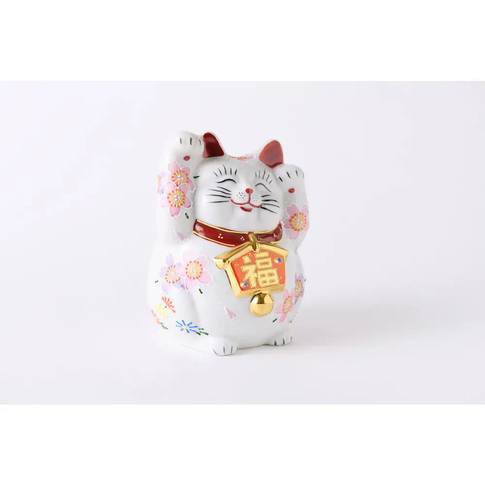4.5号絵馬両手招き猫　桜盛