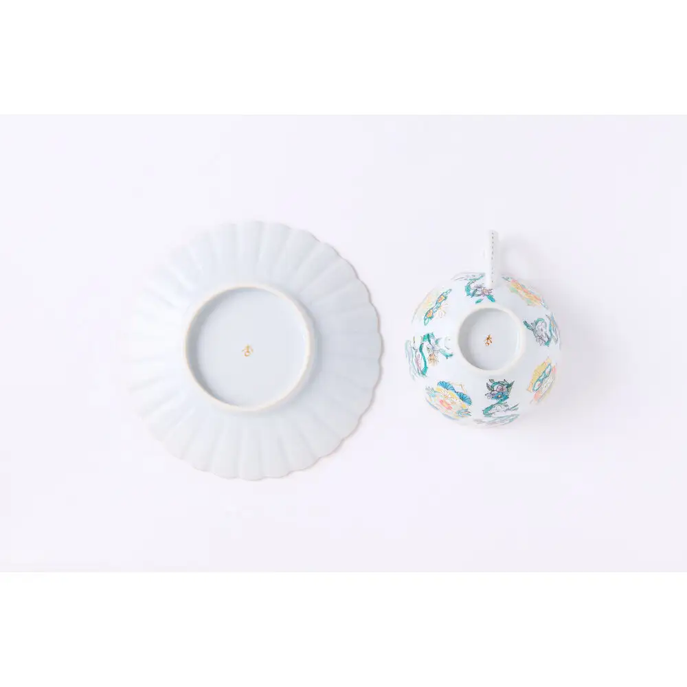 九谷焼カップ＆ソーサ　煌細文「南杏佳」
