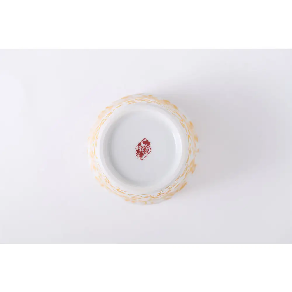 ペアカップ＆ソーサー　青粒白粒桜